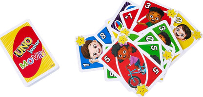 Mattel Games UNO Junior Move Kids Card Game with Action Rules, Family & Travel Party Game for Kids and Families