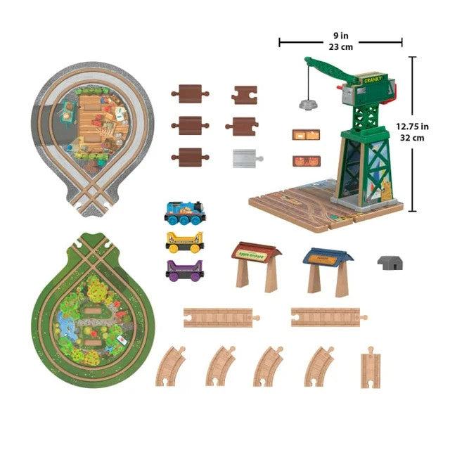 Thomas & Friends Wooden Railway Sodor Cargo Delivery Train Set, Wooden Train Playset with Cargo Accessories for Kids Ages 3+