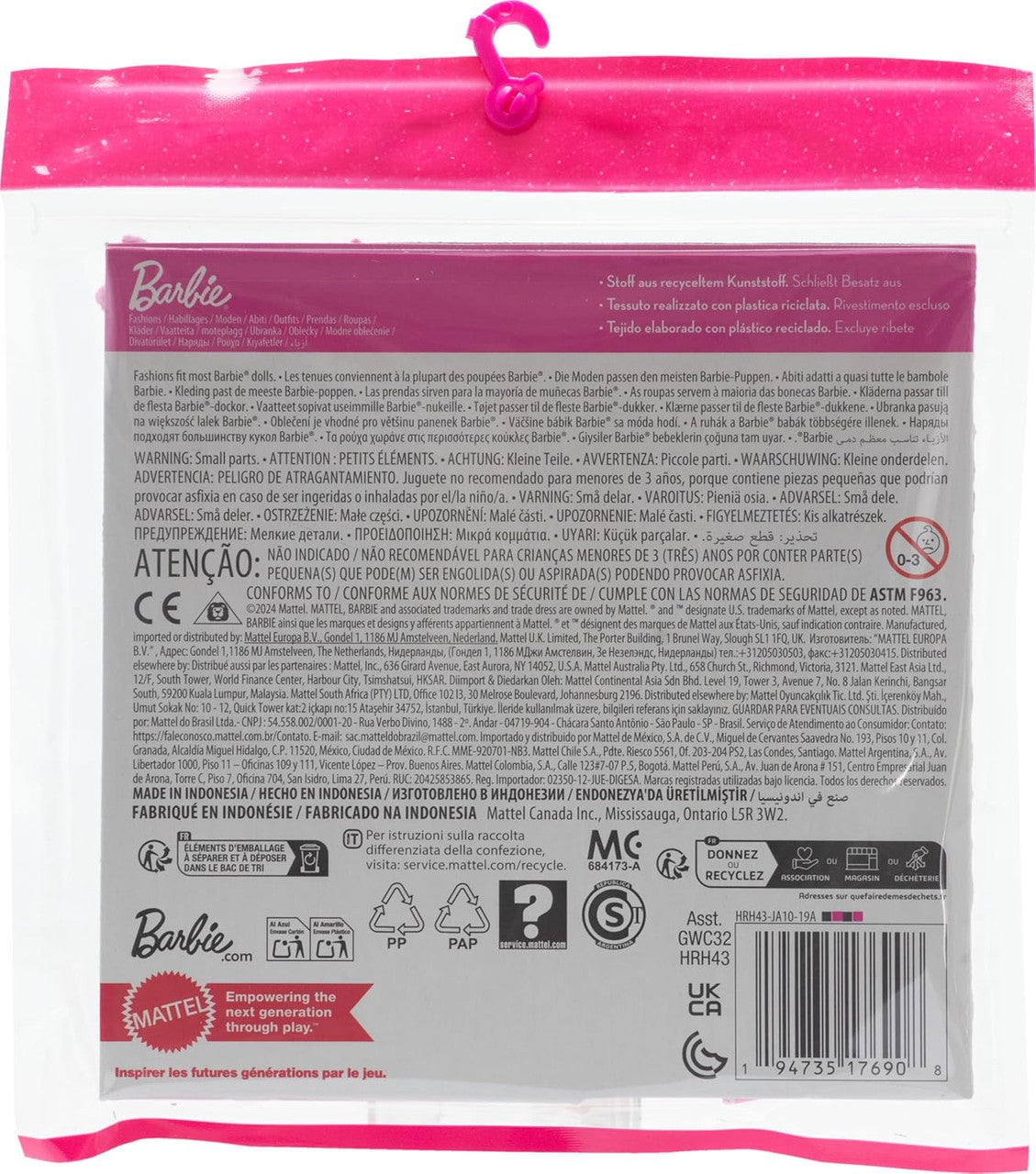 Barbie Fashions 2-Pack Clothing Set, Cottage Core-Themed Dress