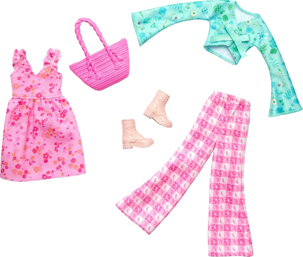 Barbie Fashions 2-Pack Clothing Set, Cottage Core-Themed Dress