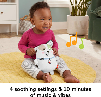 Fisher-Price Calming Vibes Puppy Soother Plush with Portable Sound Machine & Vibrations for Newborns 0+ Months