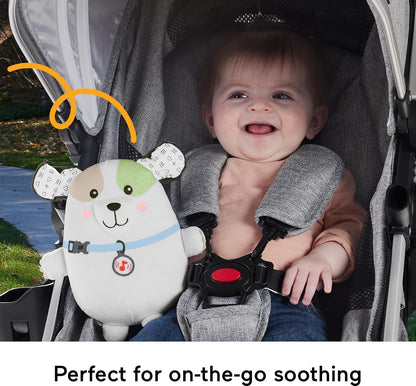 Fisher-Price Calming Vibes Puppy Soother Plush with Portable Sound Machine & Vibrations for Newborns 0+ Months
