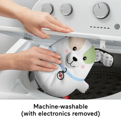 Fisher-Price Calming Vibes Puppy Soother Plush with Portable Sound Machine & Vibrations for Newborns 0+ Months