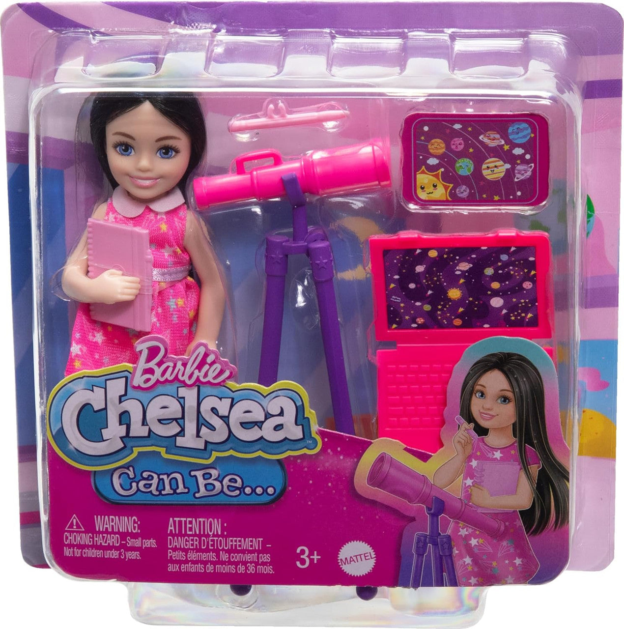 Barbie Chelsea Can Be Astronomer Toy Set, Brunette Small Doll