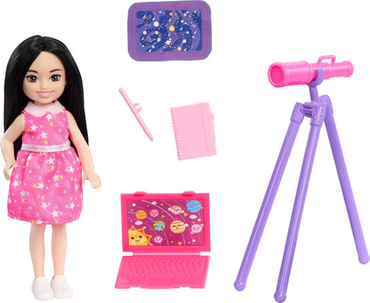 Barbie Chelsea Can Be Astronomer Toy Set, Brunette Small Doll
