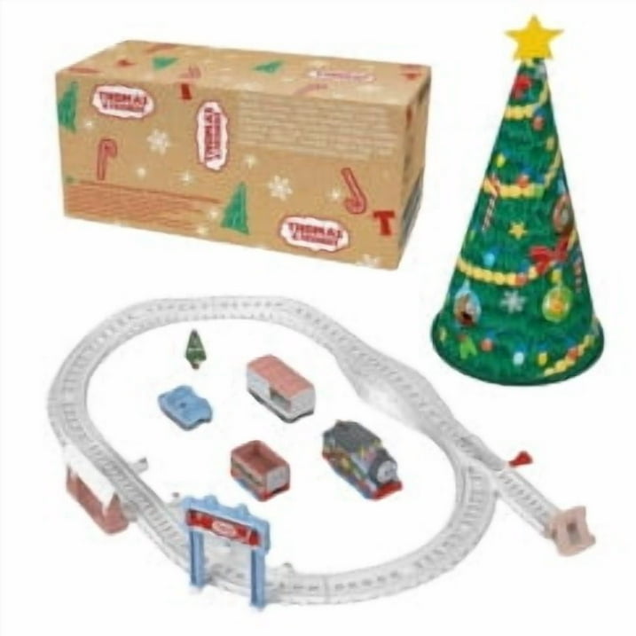 Fisher-Price® Thomas & Friends™ Thomas Christmas Train Set, Holiday-Themed Wooden Train Playset for Kids and Preschoolers