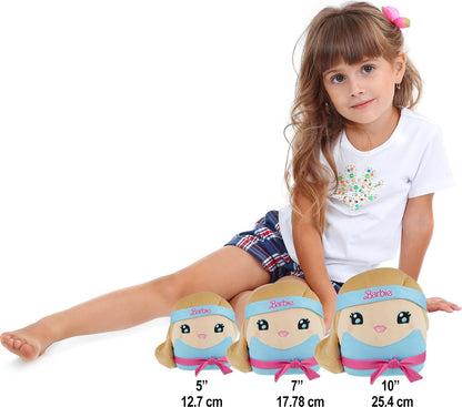 Barbie Cuuutopia Plush Doll, 10-Inch Soft Pillow Doll with ’80s-Inspired Workout Look, Tactile Tie Belt & Long Ponytail, Collectible Toy