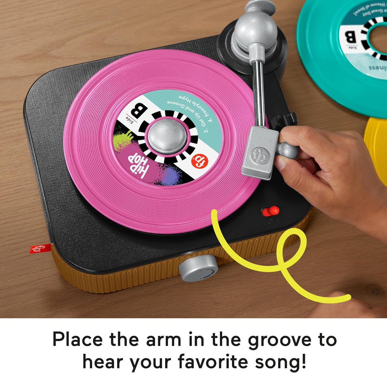 Fisher-Price Rockin’ Record Player Musical Toy for Preschool Pretend Play