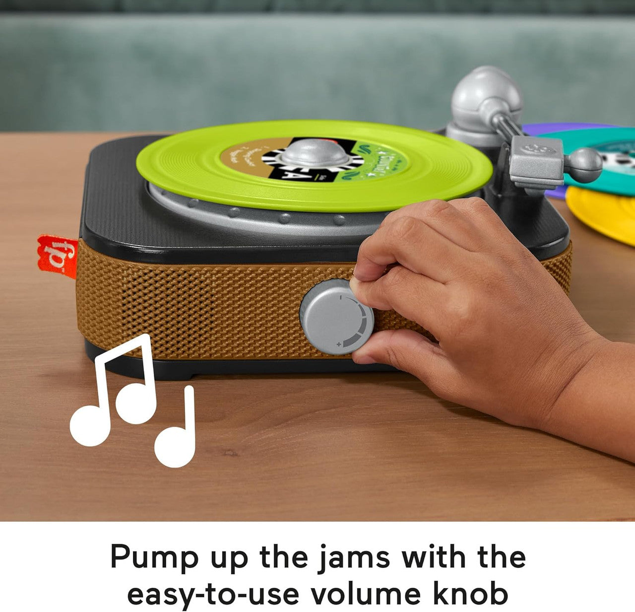Fisher-Price Rockin’ Record Player Musical Toy for Preschool Pretend Play
