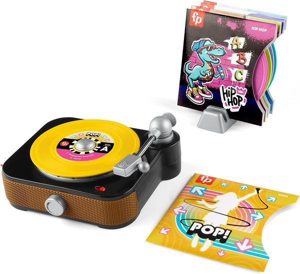 Fisher-Price Rockin’ Record Player Musical Toy for Preschool Pretend Play with Lights, Sounds, and Interactive