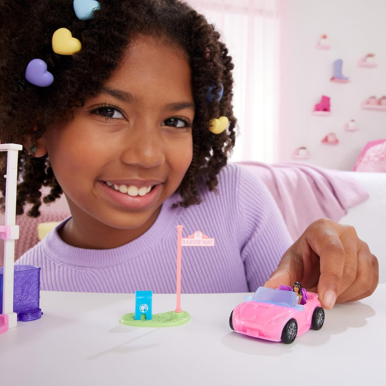 Barbie Mini BarbieLand Playset with 1.5-Inch Doll and Convertible Car