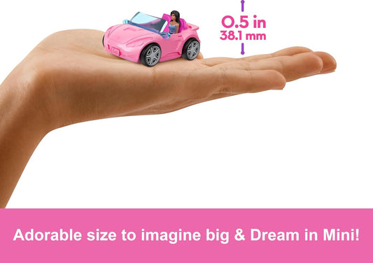 Barbie Mini BarbieLand Playset with 1.5-Inch Doll and Convertible Car