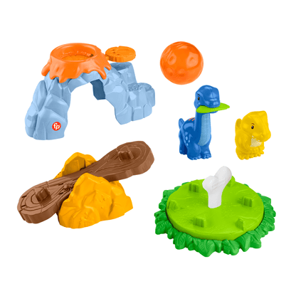 Fisher-Price Little People Spin & Play Dinosaur Playground Toddler Playset, 6-Piece Interactive Toy Set for Kids and Toddlers