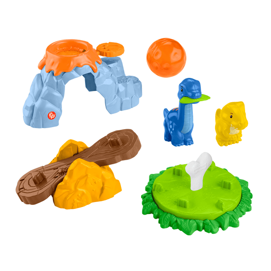 Fisher-Price Little People Spin & Play Dinosaur Playground Toddler Playset, 6-Piece Interactive Toy Set for Kids and Toddlers