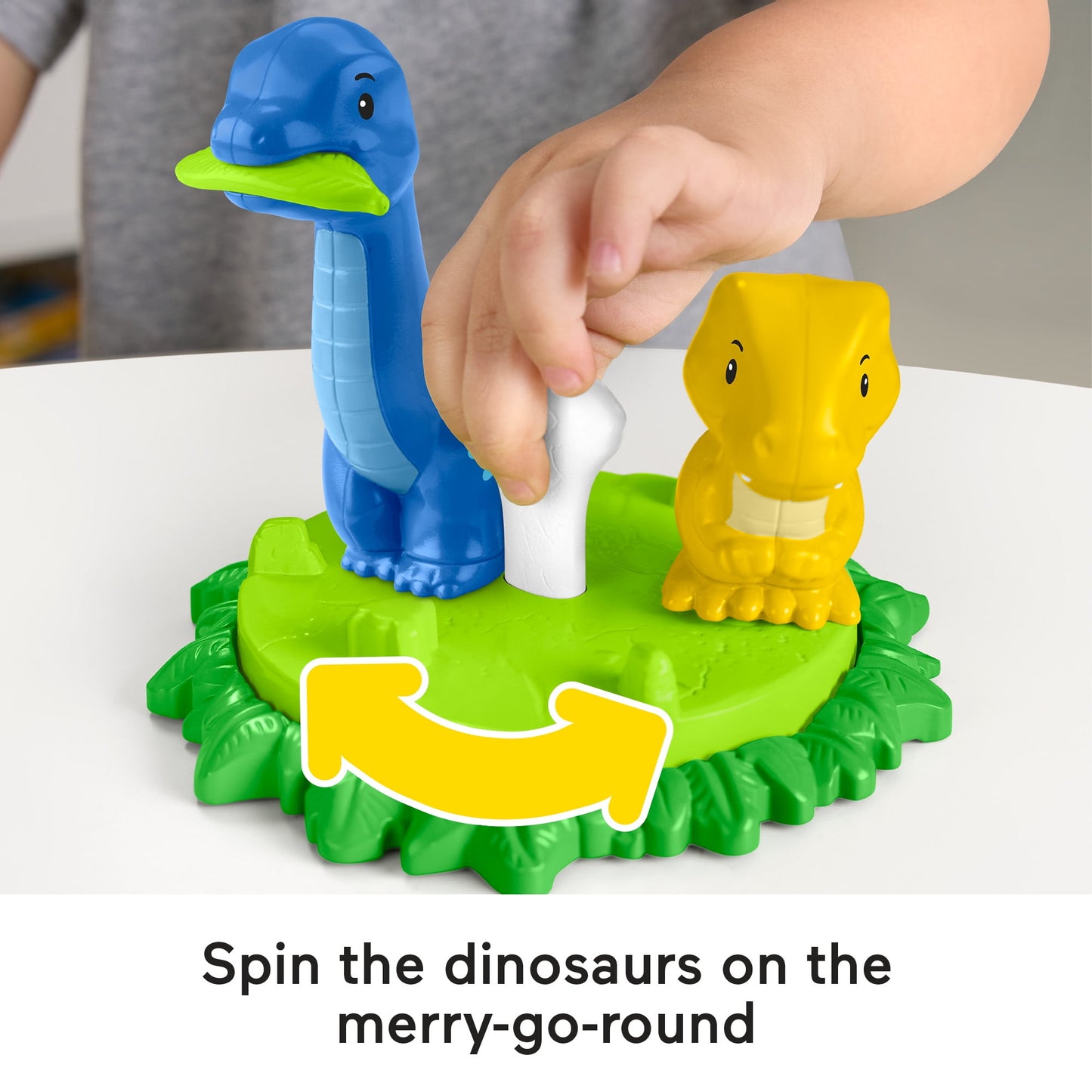 Fisher-Price Little People Spin & Play Dinosaur Playground Toddler Playset, 6-Piece Interactive Toy Set for Kids and Toddlers