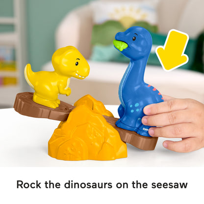 Fisher-Price Little People Spin & Play Dinosaur Playground Toddler Playset, 6-Piece Interactive Toy Set for Kids and Toddlers