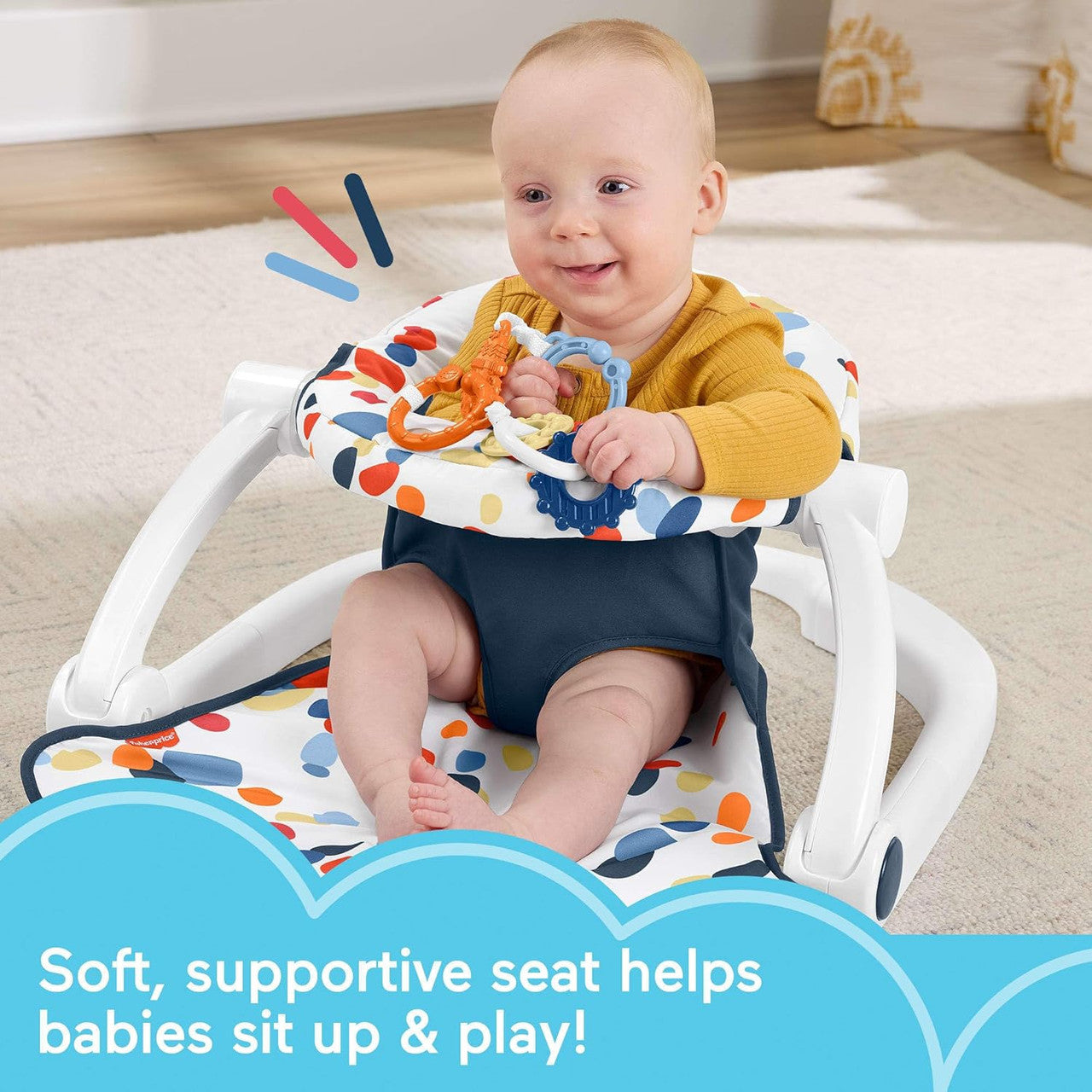 Fisher-Price Portable Baby Chair, Darling Dots Sit-Me-Up Floor Seat