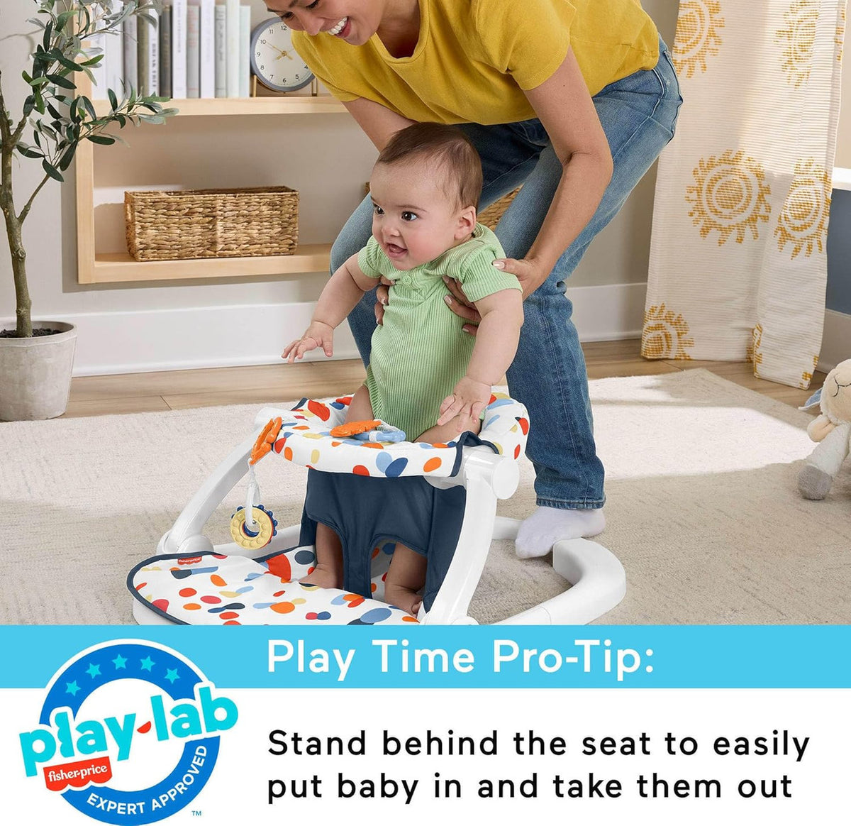 Fisher-Price Portable Baby Chair, Darling Dots Sit-Me-Up Floor Seat