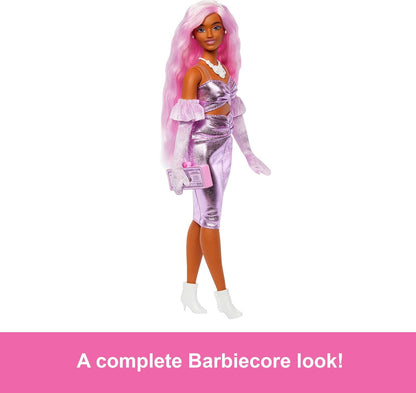 Barbie Deluxe Style Doll #1 in Barbiecore Outfit with Pink Hair