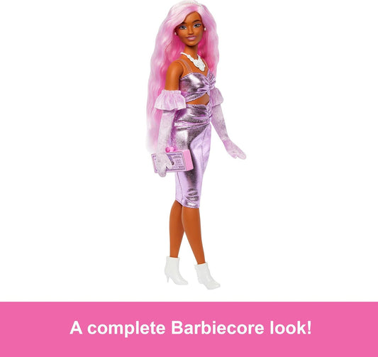 Barbie Deluxe Style Doll #1 in Barbiecore Outfit with Pink Hair