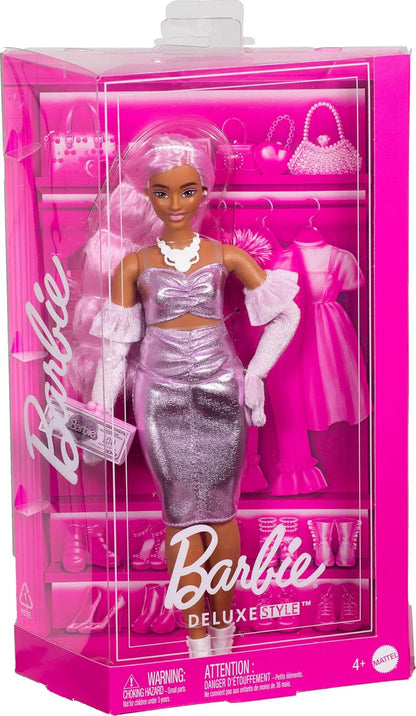 Barbie Deluxe Style Doll #1 in Barbiecore Outfit with Pink Hair