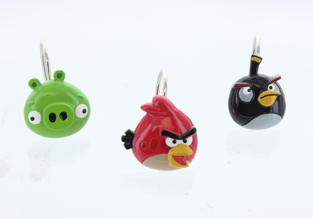 Angry Birds Shower Curtain Hooks Set of 12