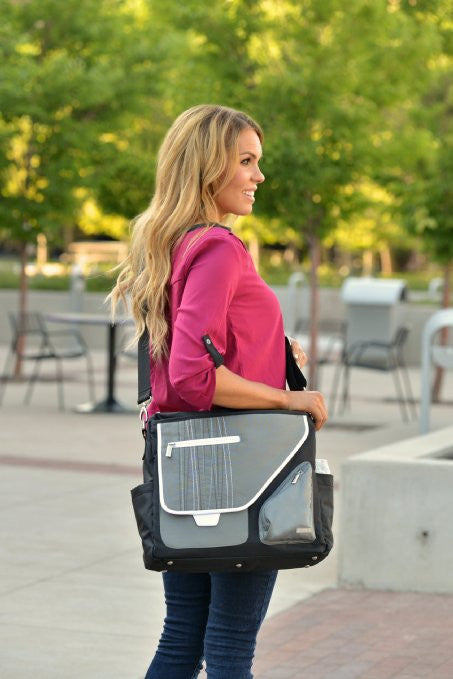 JJ Cole Metra Diaper Bag, Black Stitch