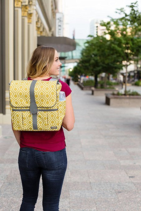 JJ Cole 'Citrine Lattice' Backpack Diaper Bag