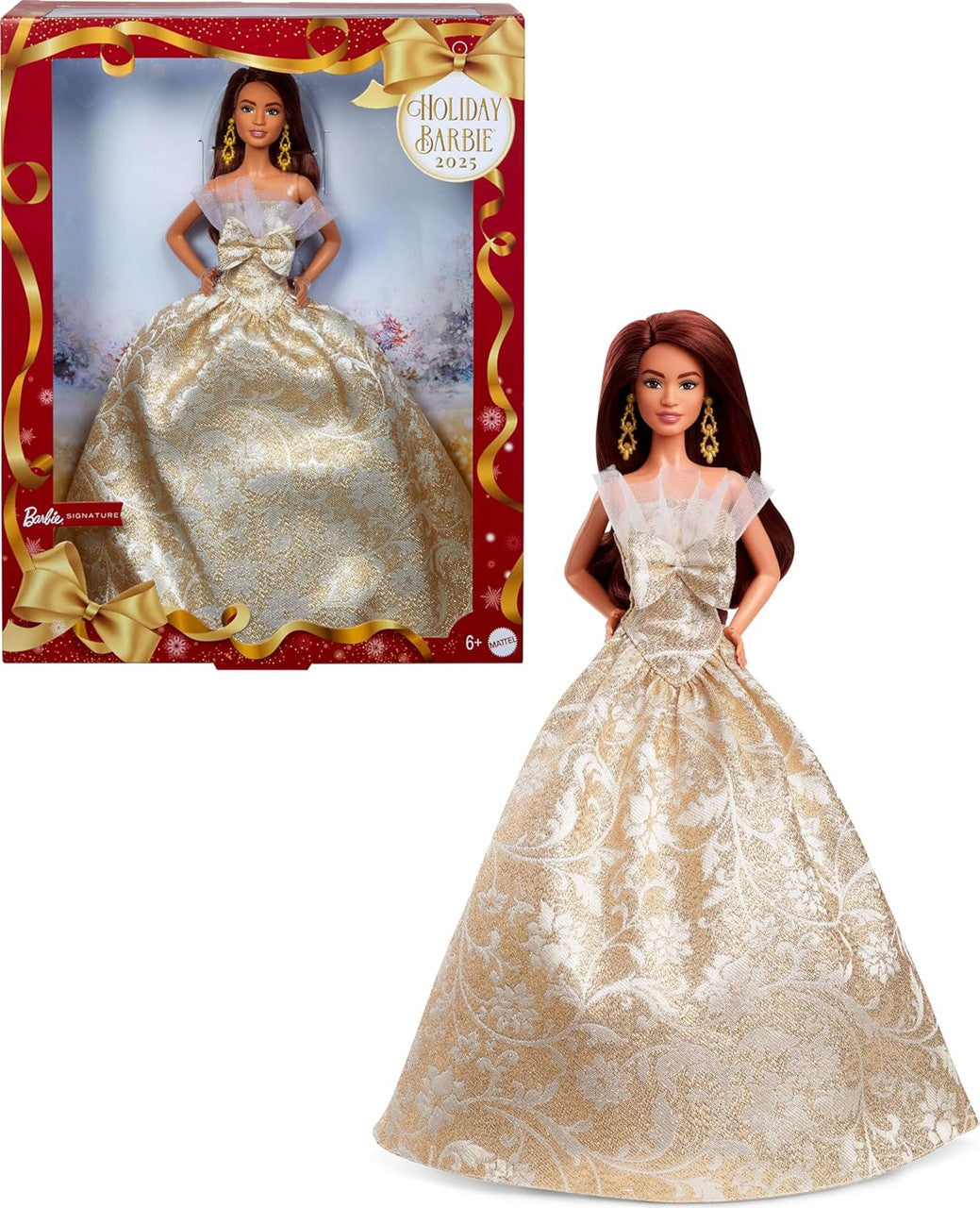 Barbie Signature 2025 Holiday Dark Brown Hair Fashion Doll