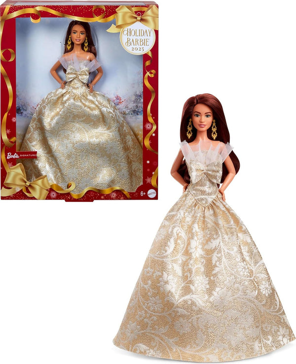 Barbie Signature 2025 Holiday Dark Brown Hair Fashion Doll