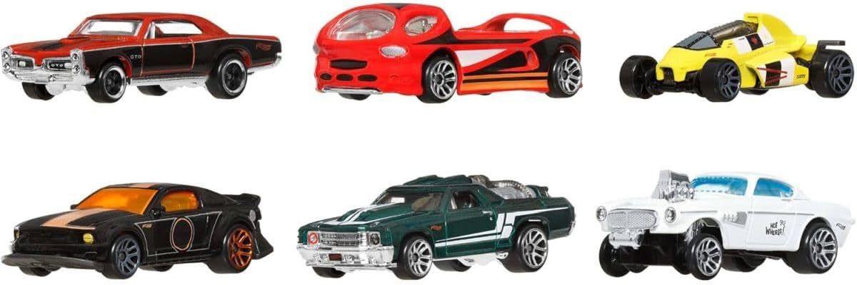 Hot Wheels 1:64 Scale Die-Cast Toy Cars and Trucks Set of 6 (Styles May Vary)