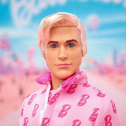 Barbie The Movie Ken Collectible Doll, Ryan Gosling as Ken in Pink Jumpsuit with “B” Detail, White Sneakers & Multicolor Roller Skates