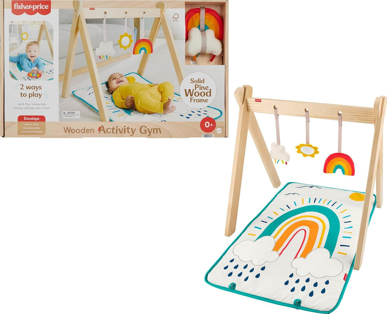 Fisher-Price Wooden Baby Playmat Activity Gym