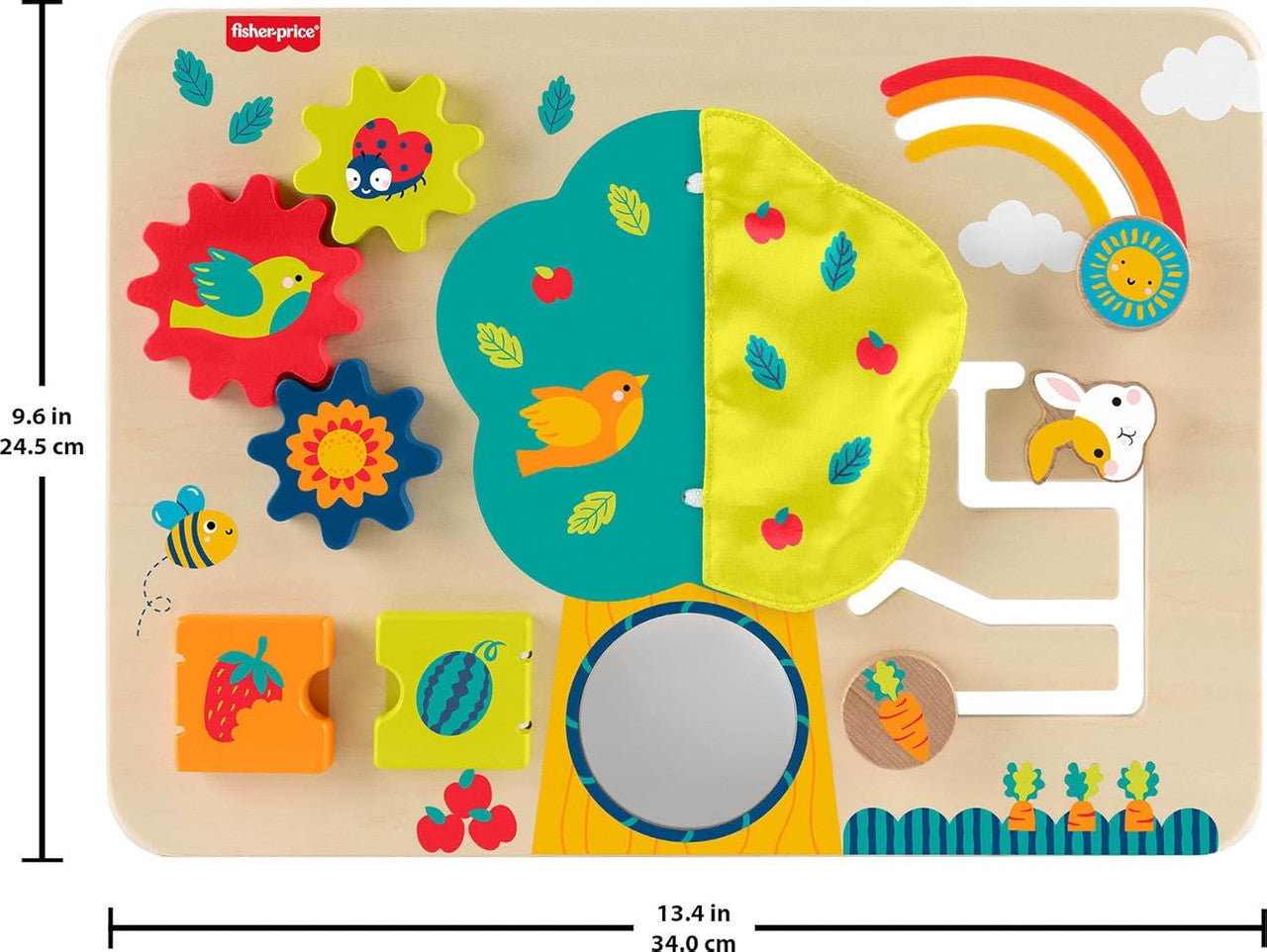 Fisher-Price Wooden Activity Station Baby Busy Board Toy