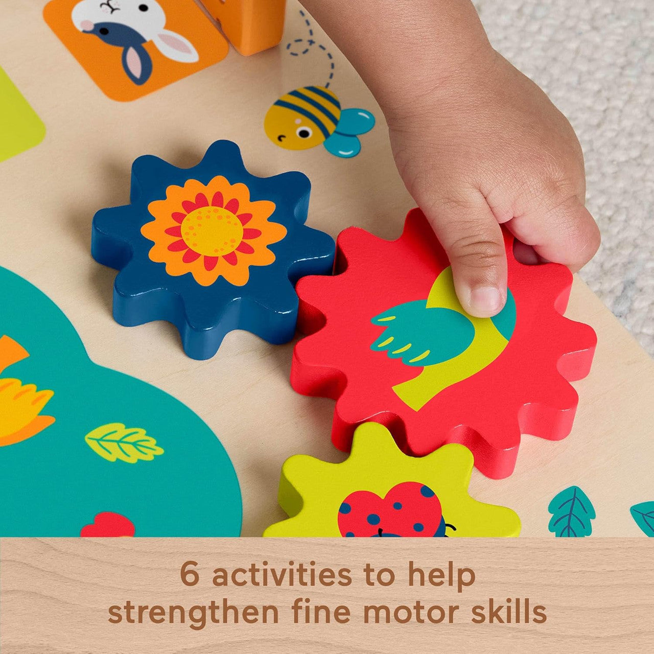 Fisher-Price Wooden Activity Station Baby Busy Board Toy