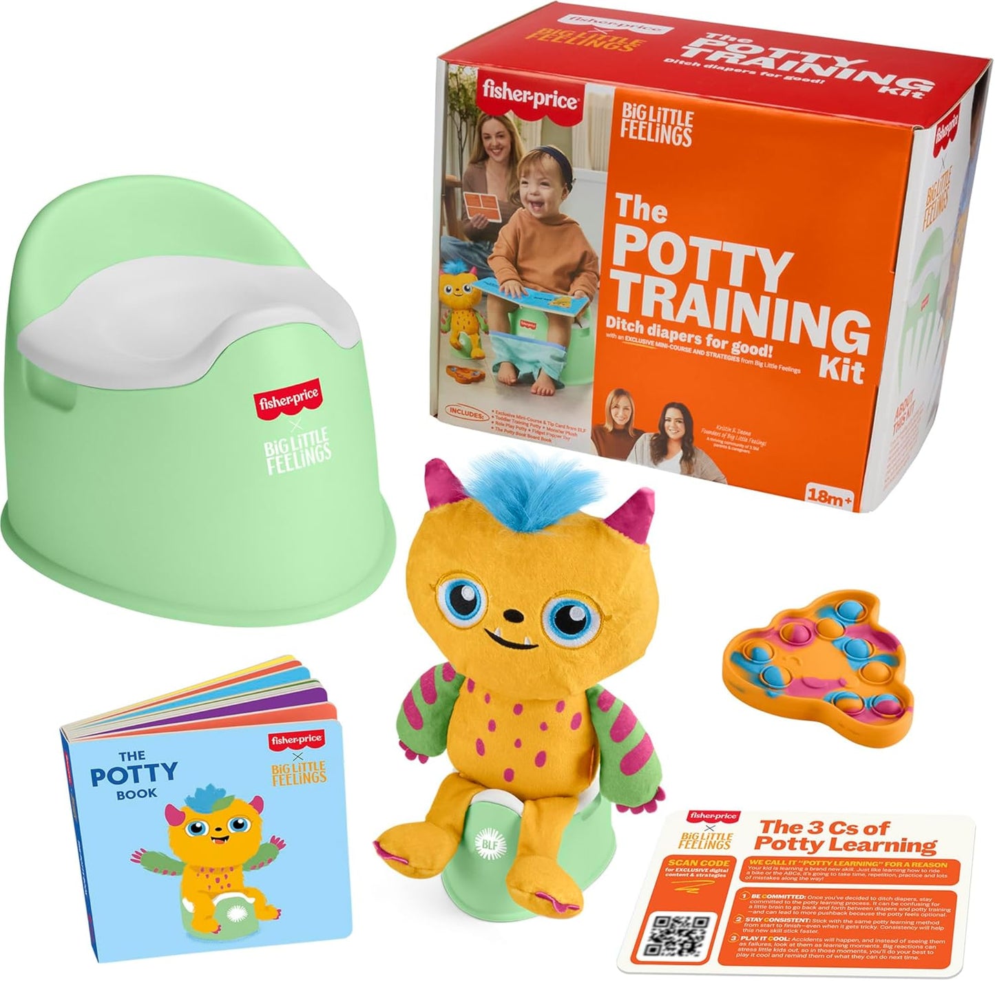 Fisher-Price Toddler Toys Big Little Feelings Potty Training Play Kit, 6-Piece Activity Set with Parenting Tips for Kids Ages 18+ Months