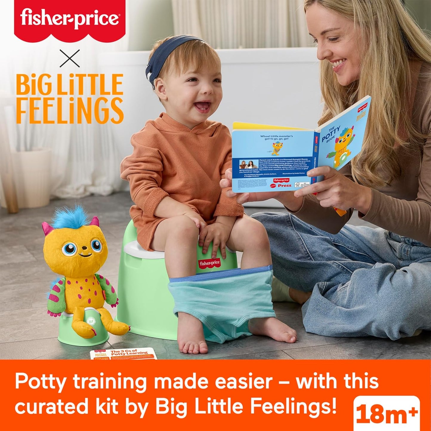 Fisher-Price Toddler Toys Big Little Feelings Potty Training Play Kit, 6-Piece Activity Set with Parenting Tips for Kids Ages 18+ Months