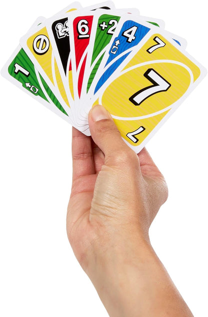 Mattel Games UNO Teams Card Game for Family & Game Nights, Travel, Camping & Parties, 7+ Players, Up to 4 Teams, Colorblind-Friendly Cards