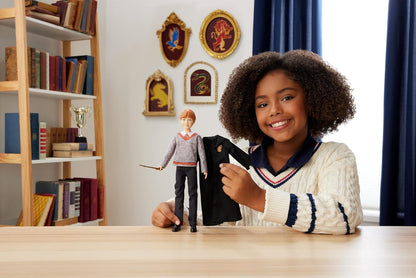 Mattel Harry Potter Ron Weasley Fashion Doll, Removable Signature Hogwarts Uniform & Wand Accessory, Inspired by the Movie