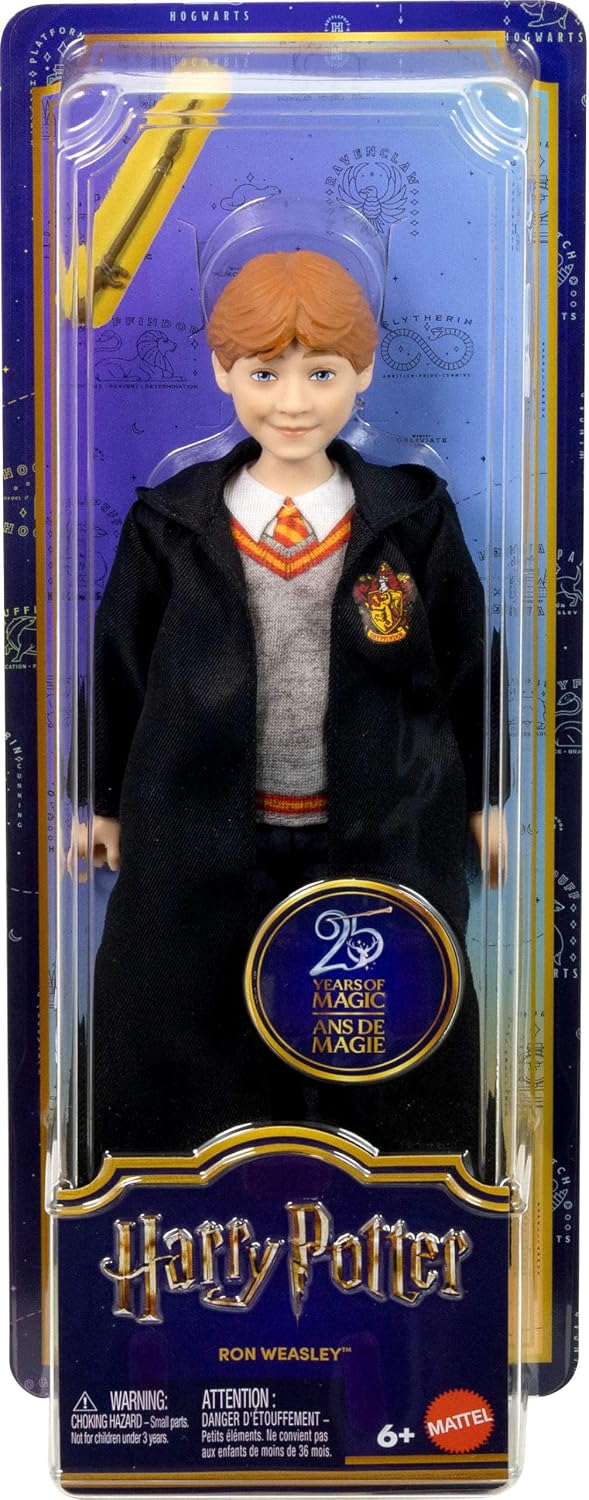 Mattel Harry Potter Ron Weasley Fashion Doll, Removable Signature Hogwarts Uniform & Wand Accessory, Inspired by the Movie