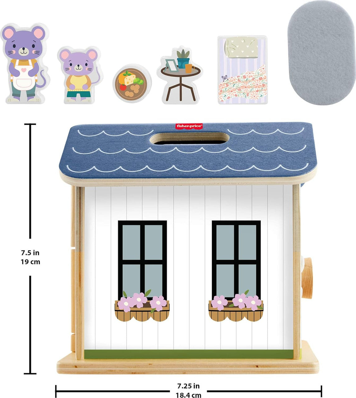Fisher-Price Wood Pretend Play Toy Dollhouse