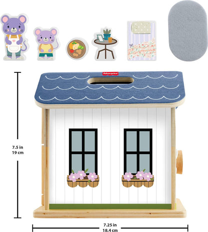 Fisher-Price Wood Pretend Play Toy Dollhouse