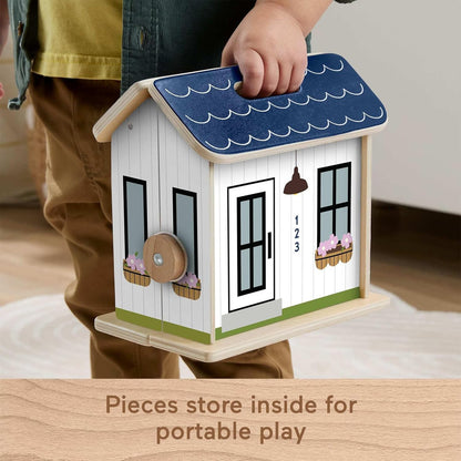 Fisher-Price Wood Pretend Play Toy Dollhouse