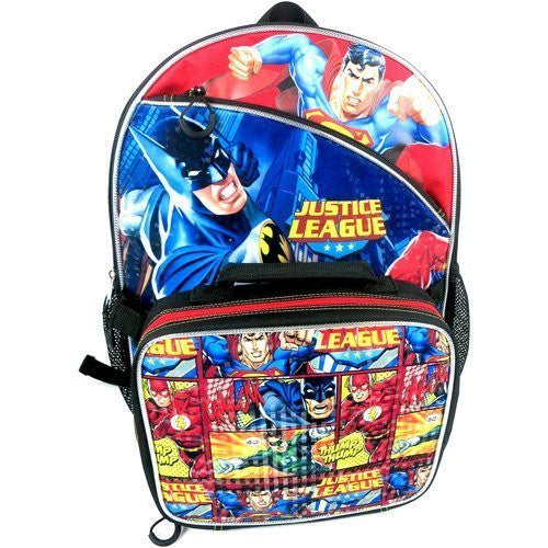Justice League 16 Backpack with Lunch Box Combo