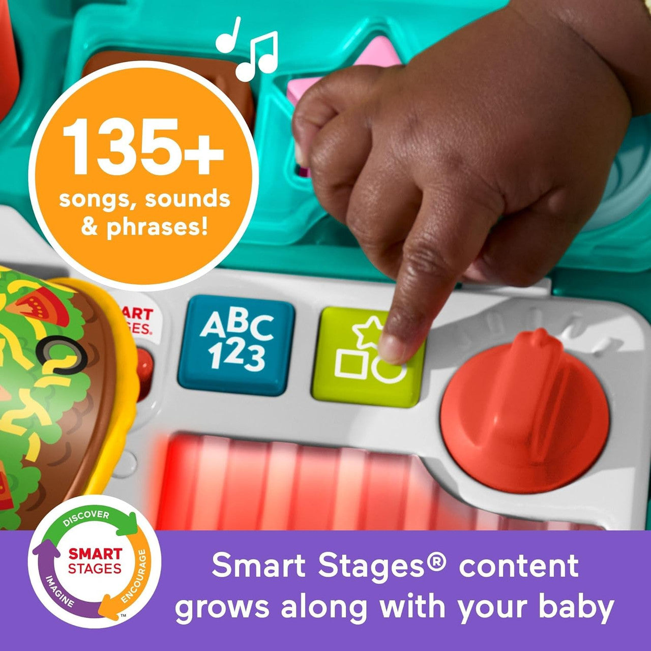 Fisher-Price Baby Push Toy 4-in-1 Snack Cart Walker Learning Activity