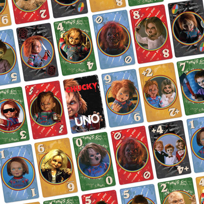UNO Fandom Chucky Card Game, Collectible Horror Edition UNO Deck for Family Game Night and Fans