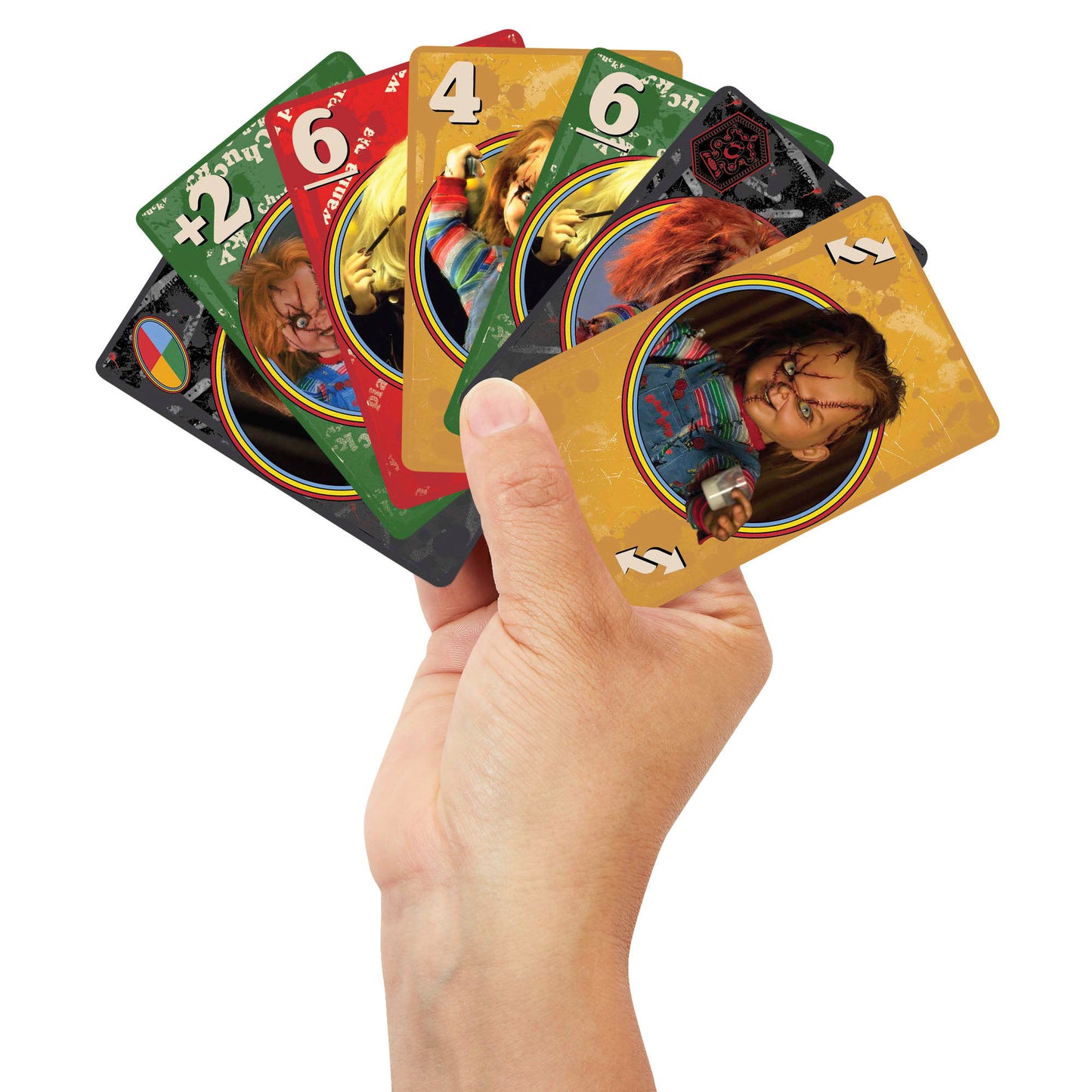 UNO Fandom Chucky Card Game, Collectible Horror Edition UNO Deck for Family Game Night and Fans
