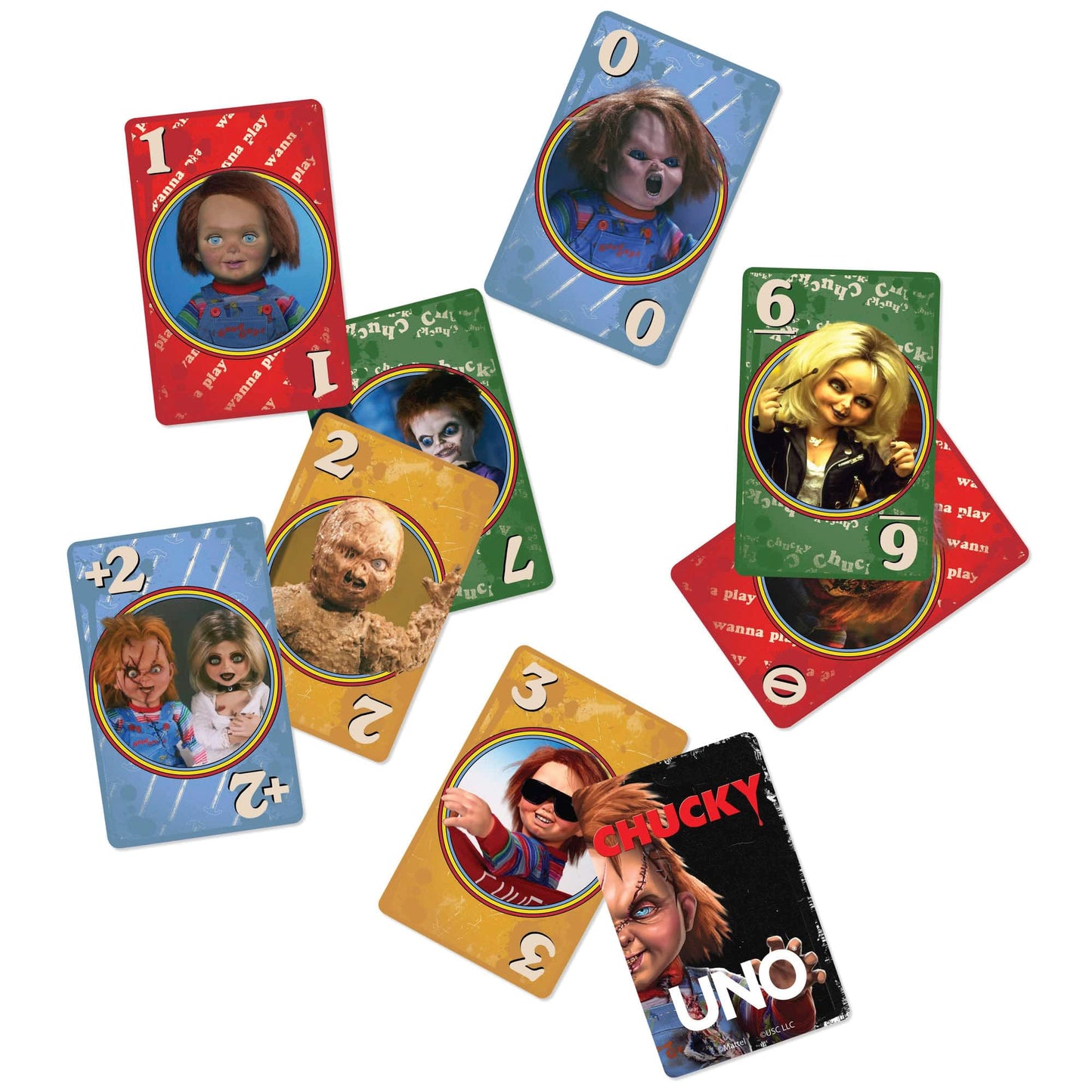 UNO Fandom Chucky Card Game, Collectible Horror Edition UNO Deck for Family Game Night and Fans