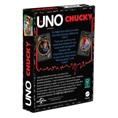 UNO Fandom Chucky Card Game, Collectible Horror Edition UNO Deck for Family Game Night and Fans