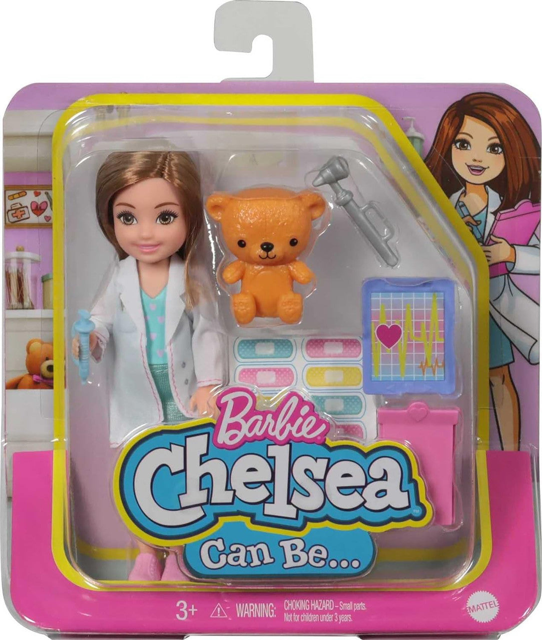 Barbie Playset with Brunette Chelsea Can Be Doctor Doll